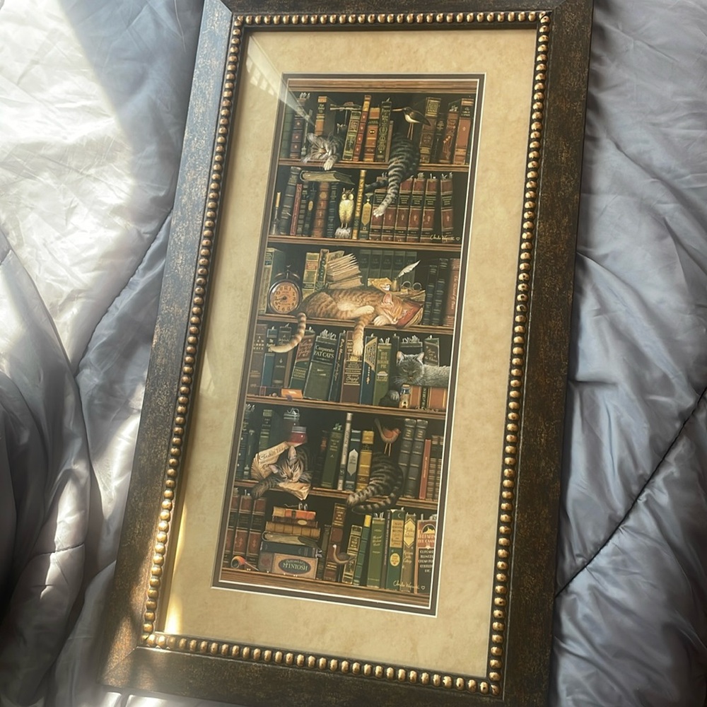 Cat picture in frame